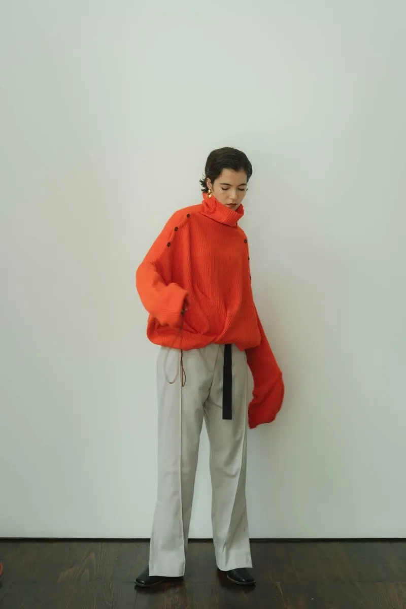 2way unique high neck knit/orange