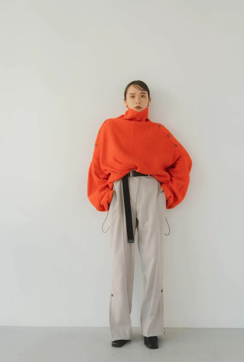 2way unique high neck knit/orange