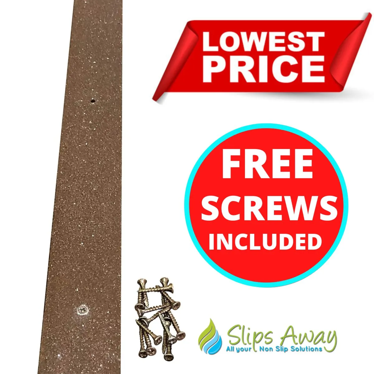 50mm Wide Non-Slip Anti-Skid Decking Strips - Safety and Style for Outdoor Space - BROWN