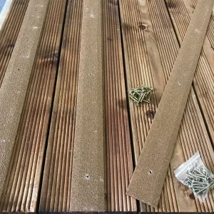 50mm Wide Non-Slip Anti-Skid Decking Strips - Safety and Style for Outdoor Space - BROWN