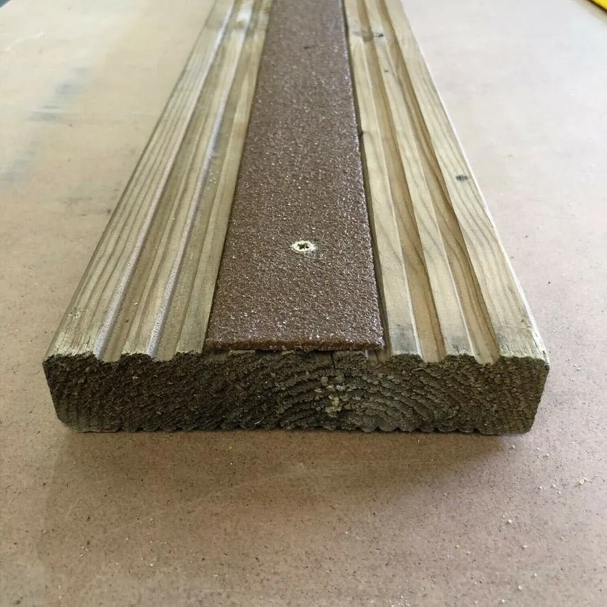 50mm Wide Non-Slip Anti-Skid Decking Strips - Safety and Style for Outdoor Space - BROWN
