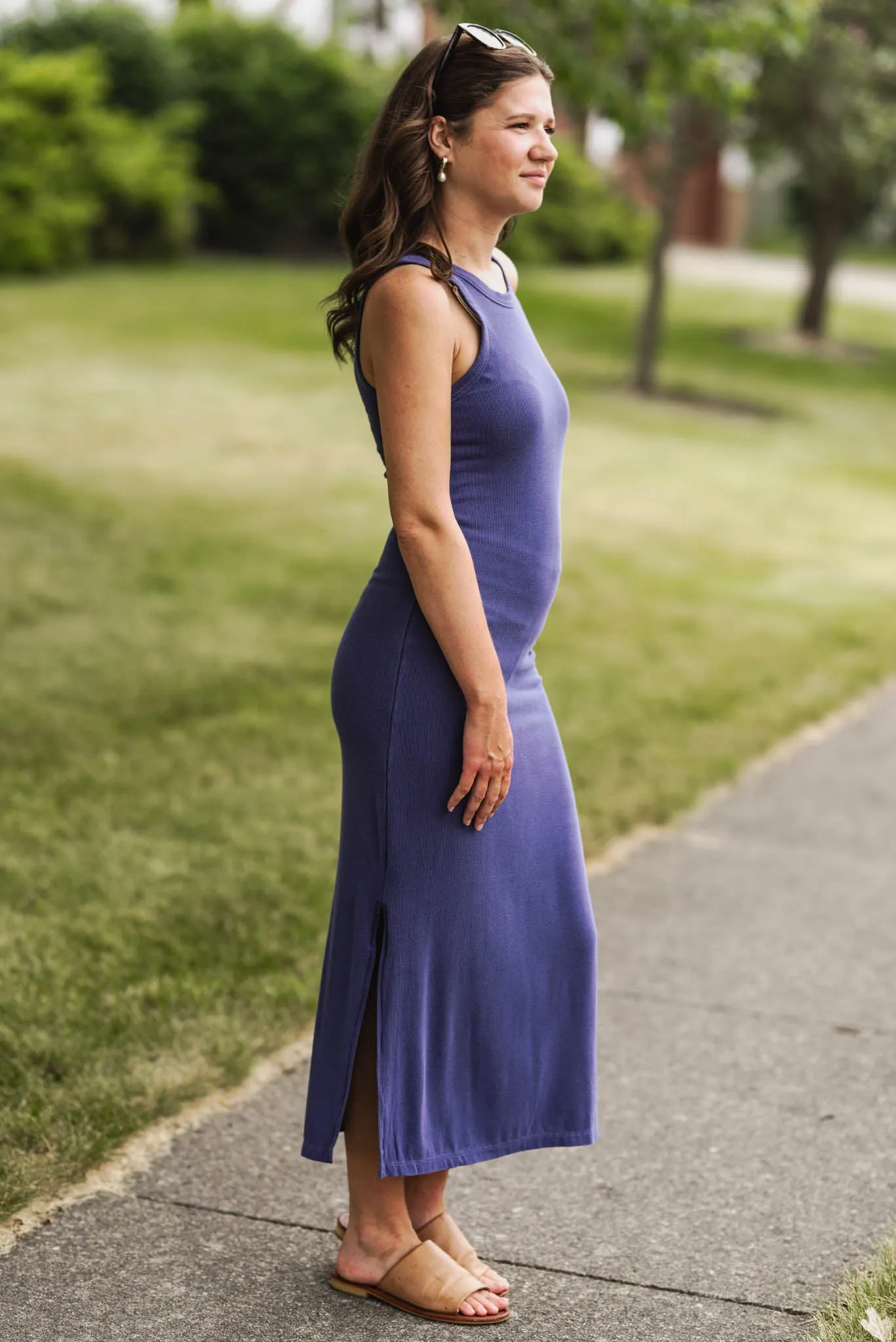 Acing It Ribbed Tank Midi Dress