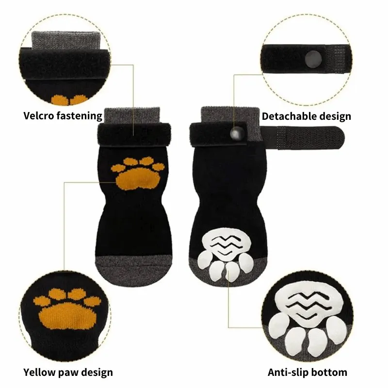 Anti-Skid Yellow Paw Socks