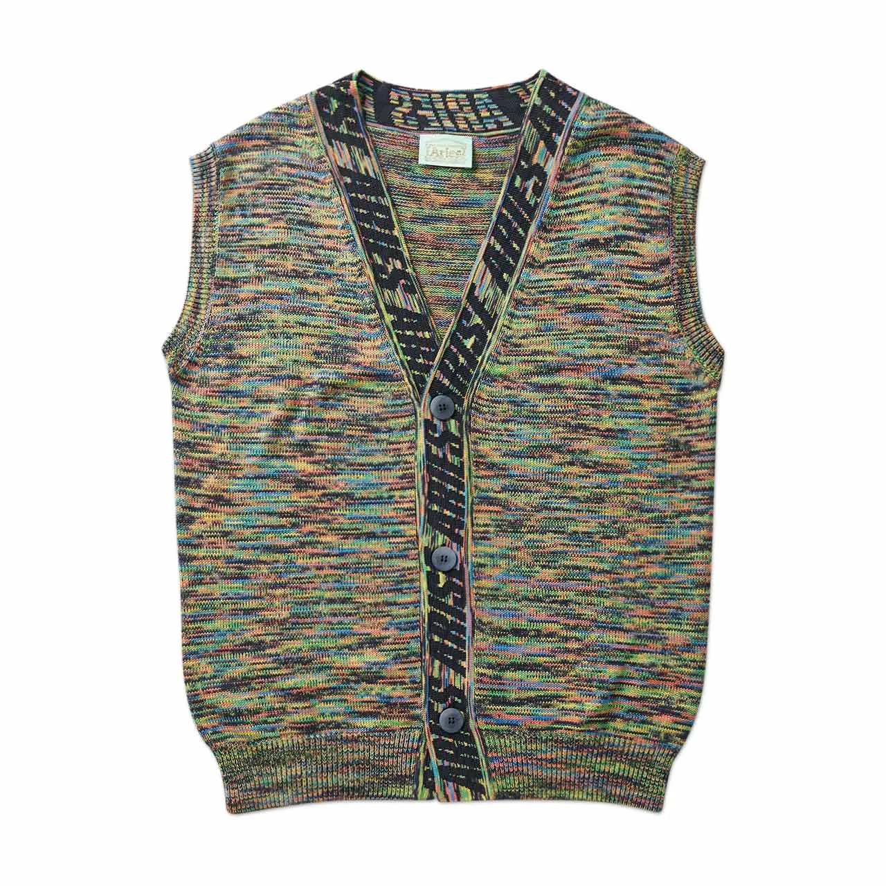 aries space dye sweater vest (black / multi)