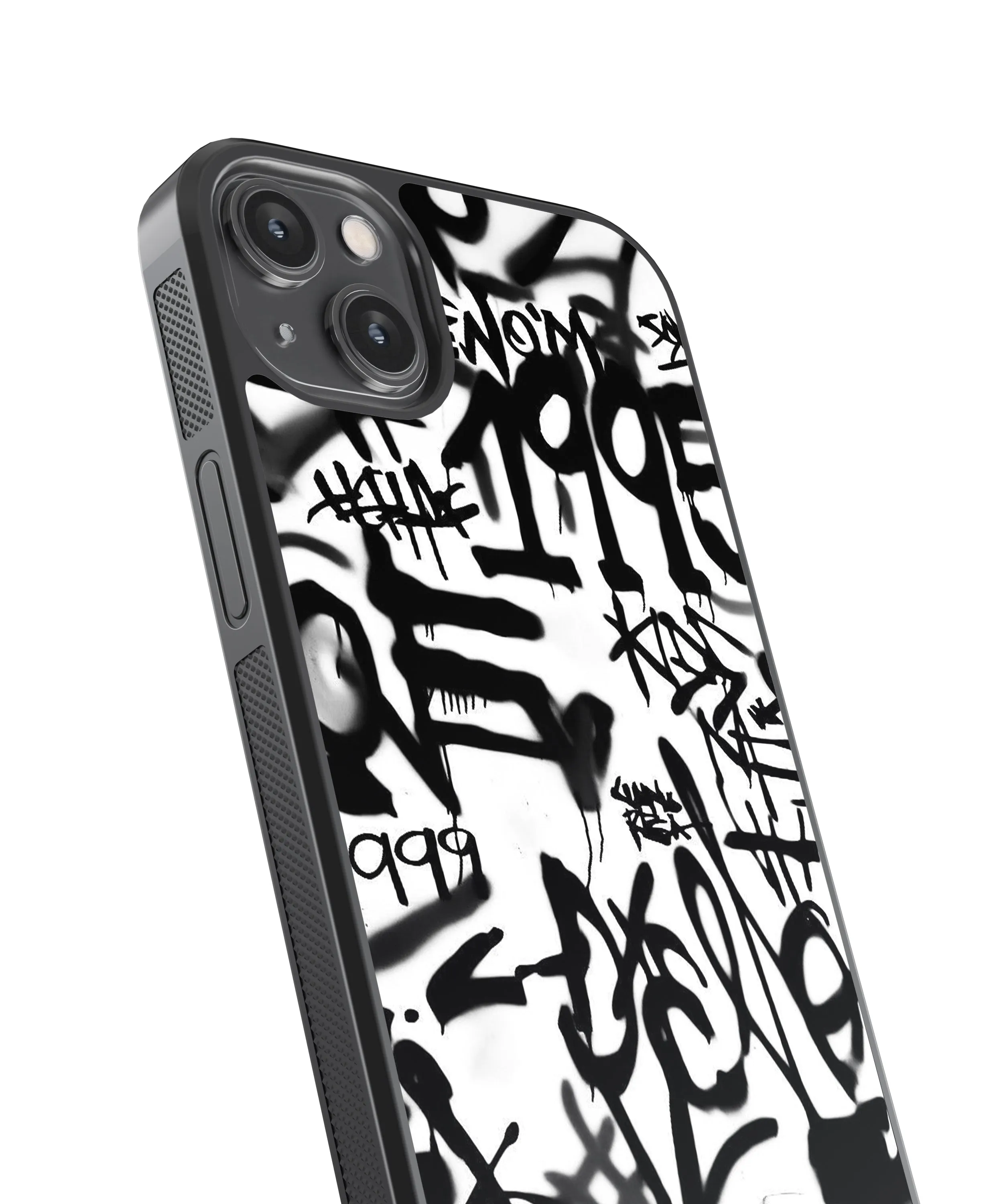 B&W Graffiti Abstract Glass Phone Case Cover