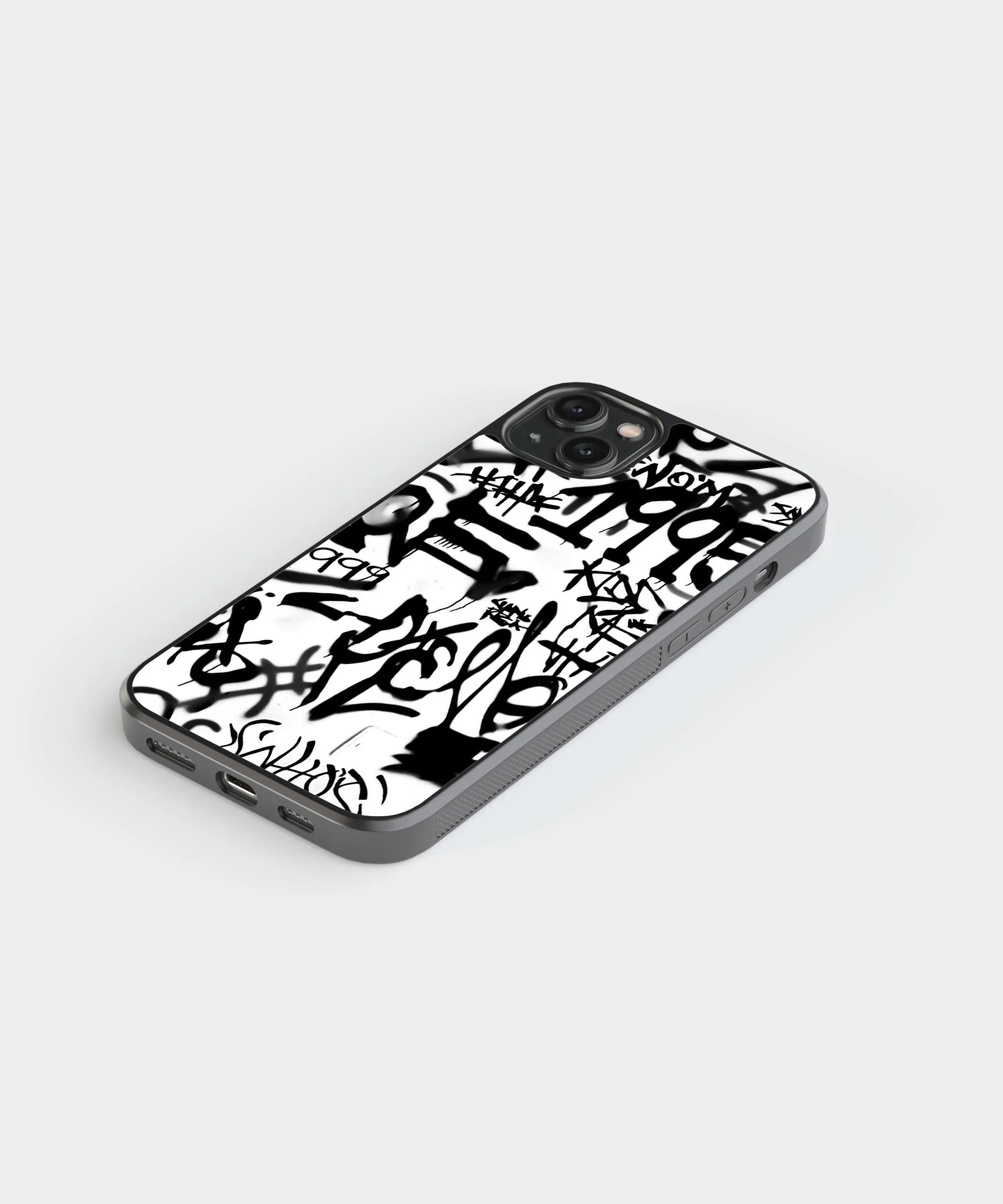 B&W Graffiti Abstract Glass Phone Case Cover