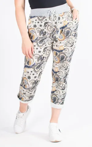 Basic Jogger | Paisley | Brown & Navy