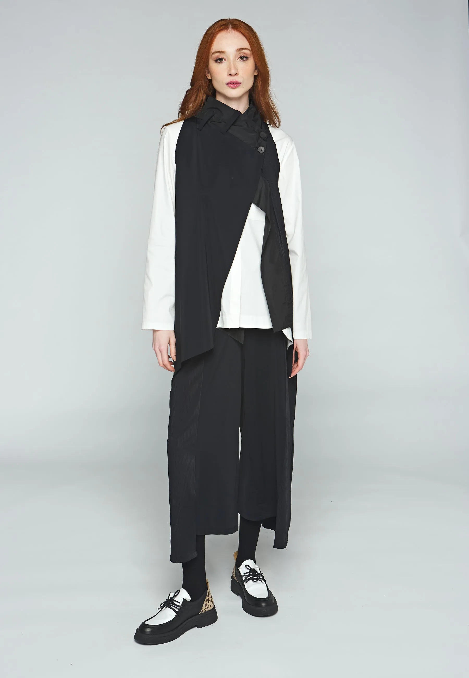 Black Bow Tie Rib Pant