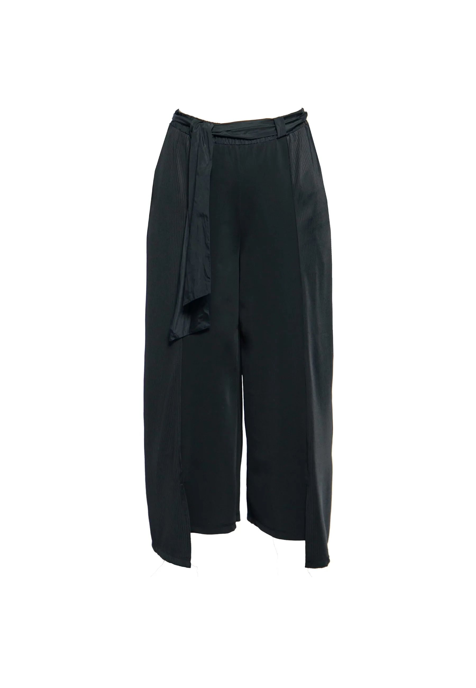 Black Bow Tie Rib Pant