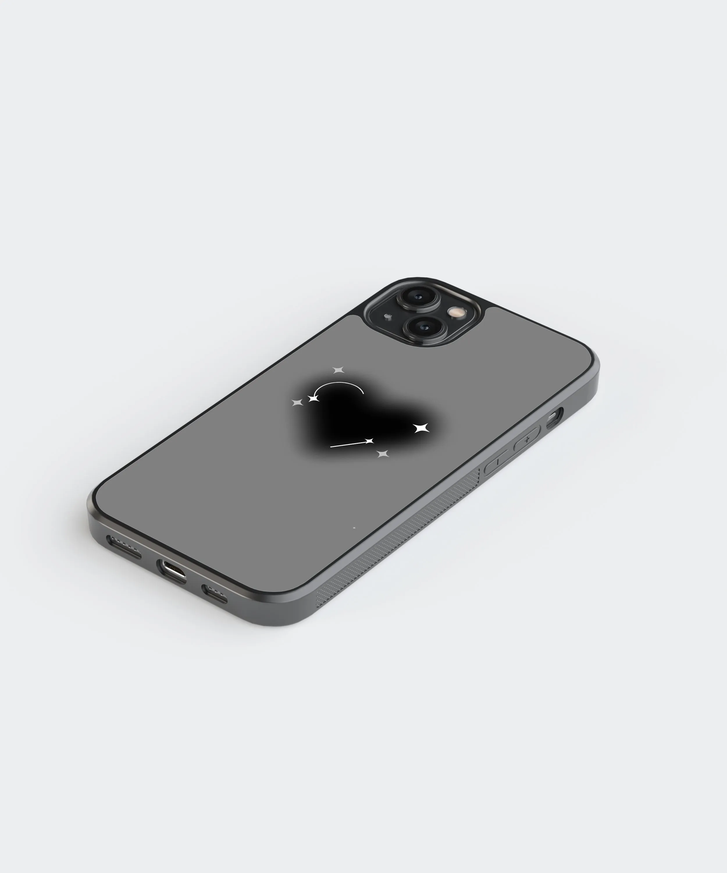 Black Heart Abstract Glass Phone Case Cover