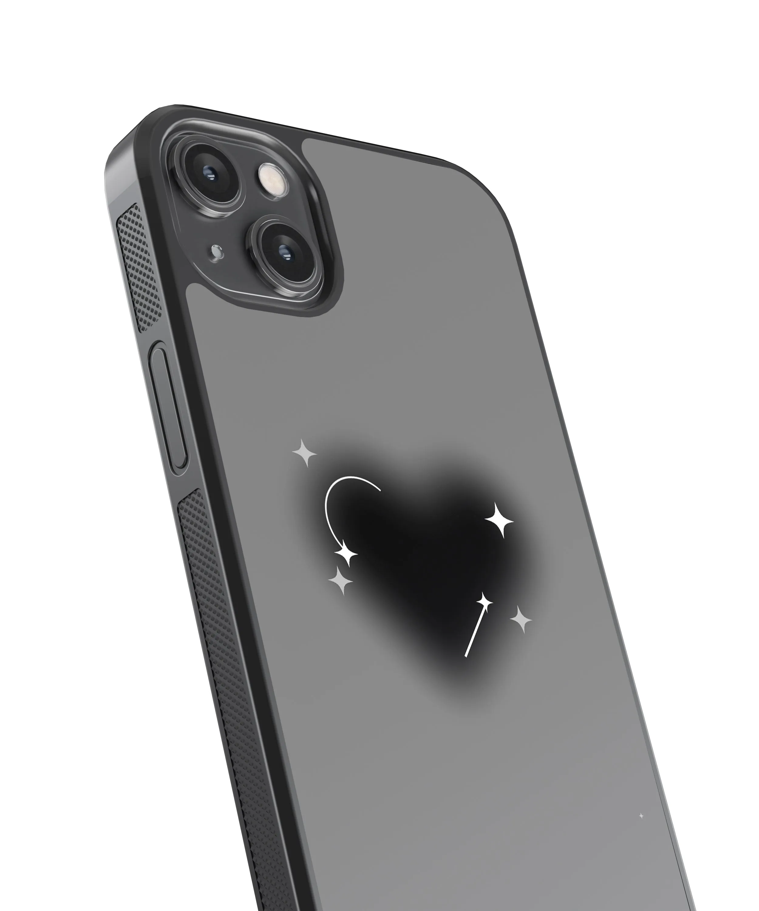 Black Heart Abstract Glass Phone Case Cover