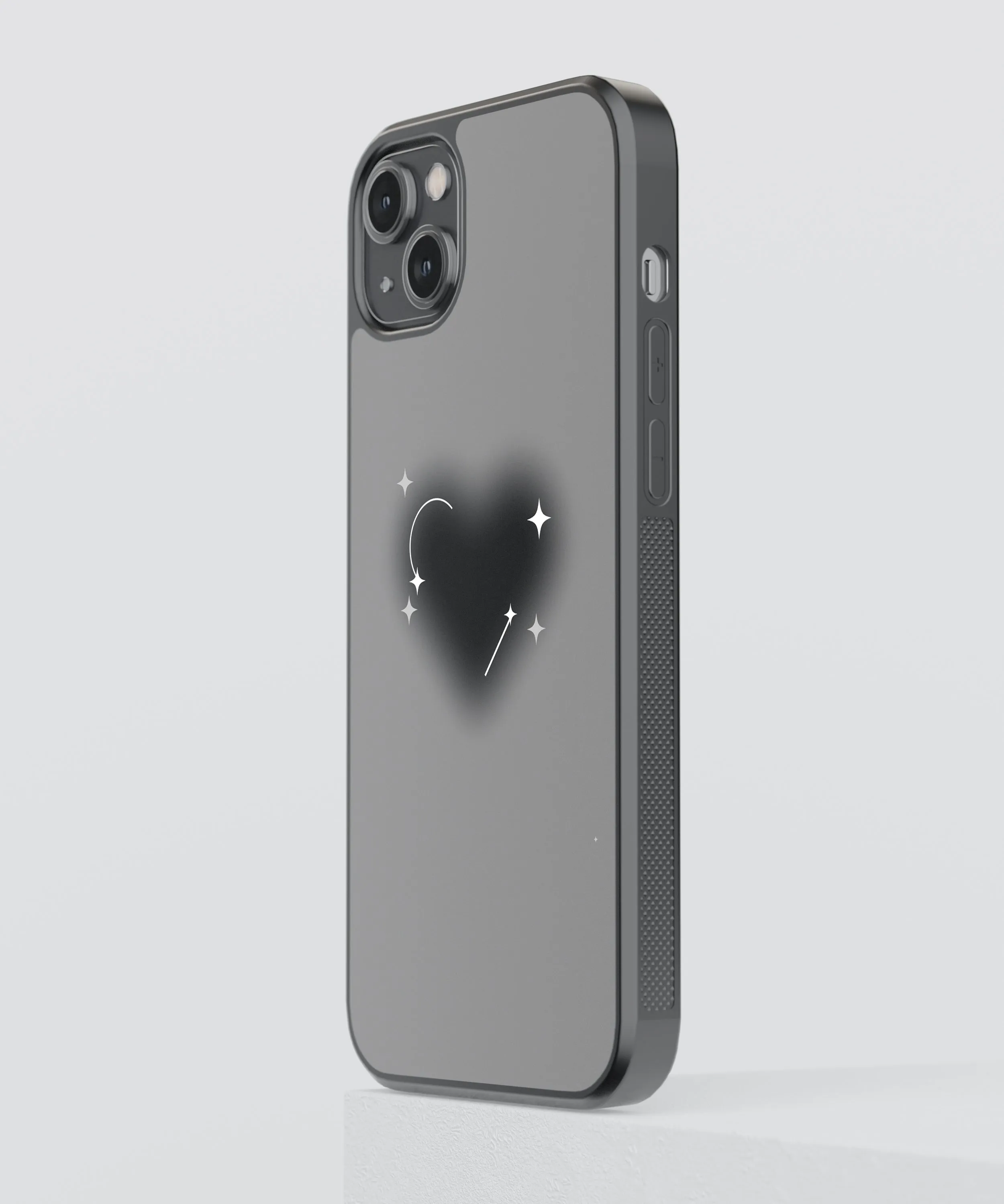 Black Heart Abstract Glass Phone Case Cover