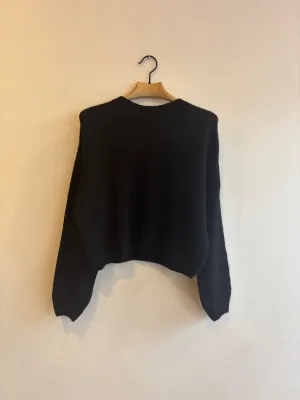 Black Mohair Balloon Sleeve Jumper