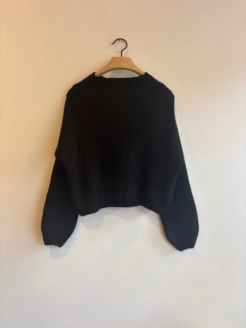 Black Mohair Balloon Sleeve Jumper