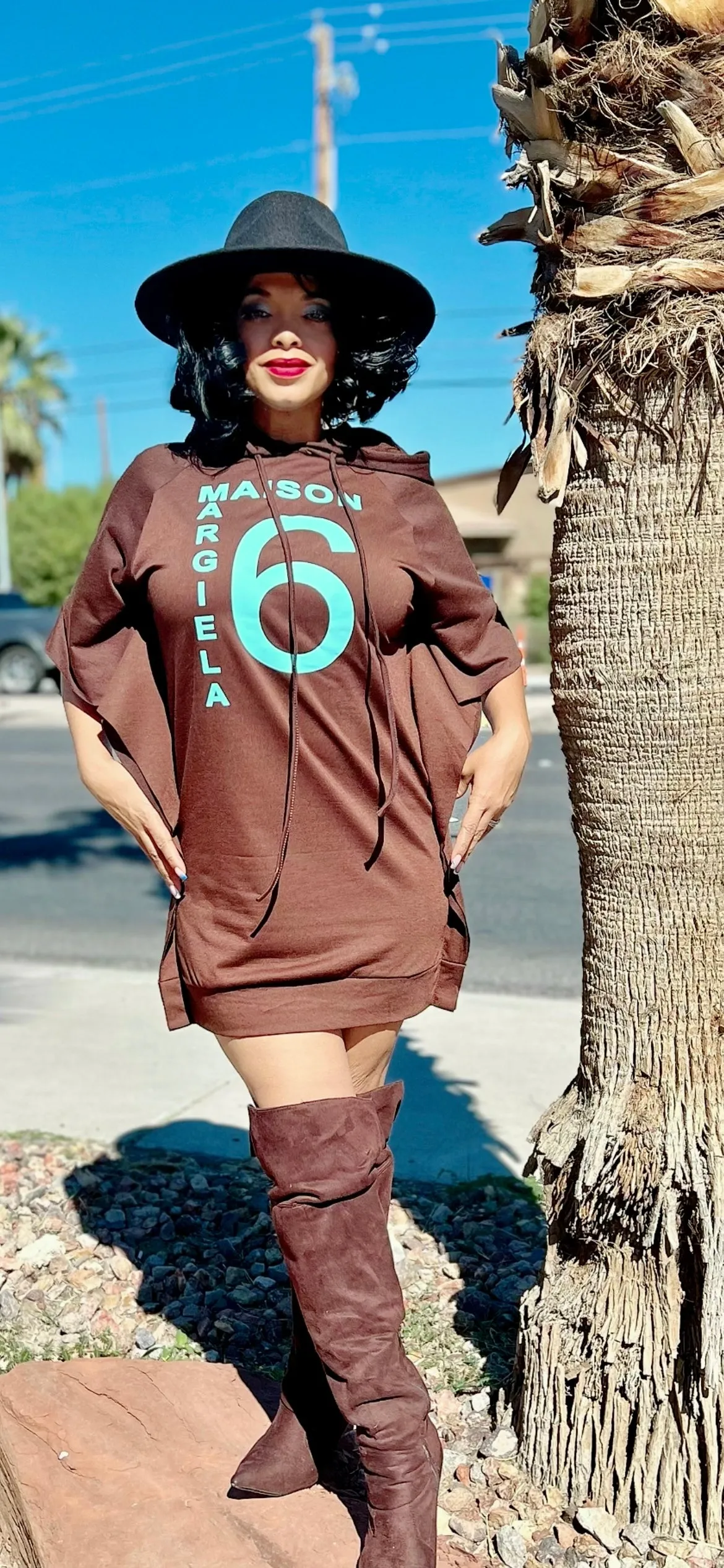 Brown Hoodie Dress