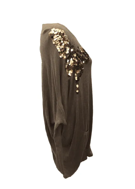 Butterfly Sequined Jumper in Mink
