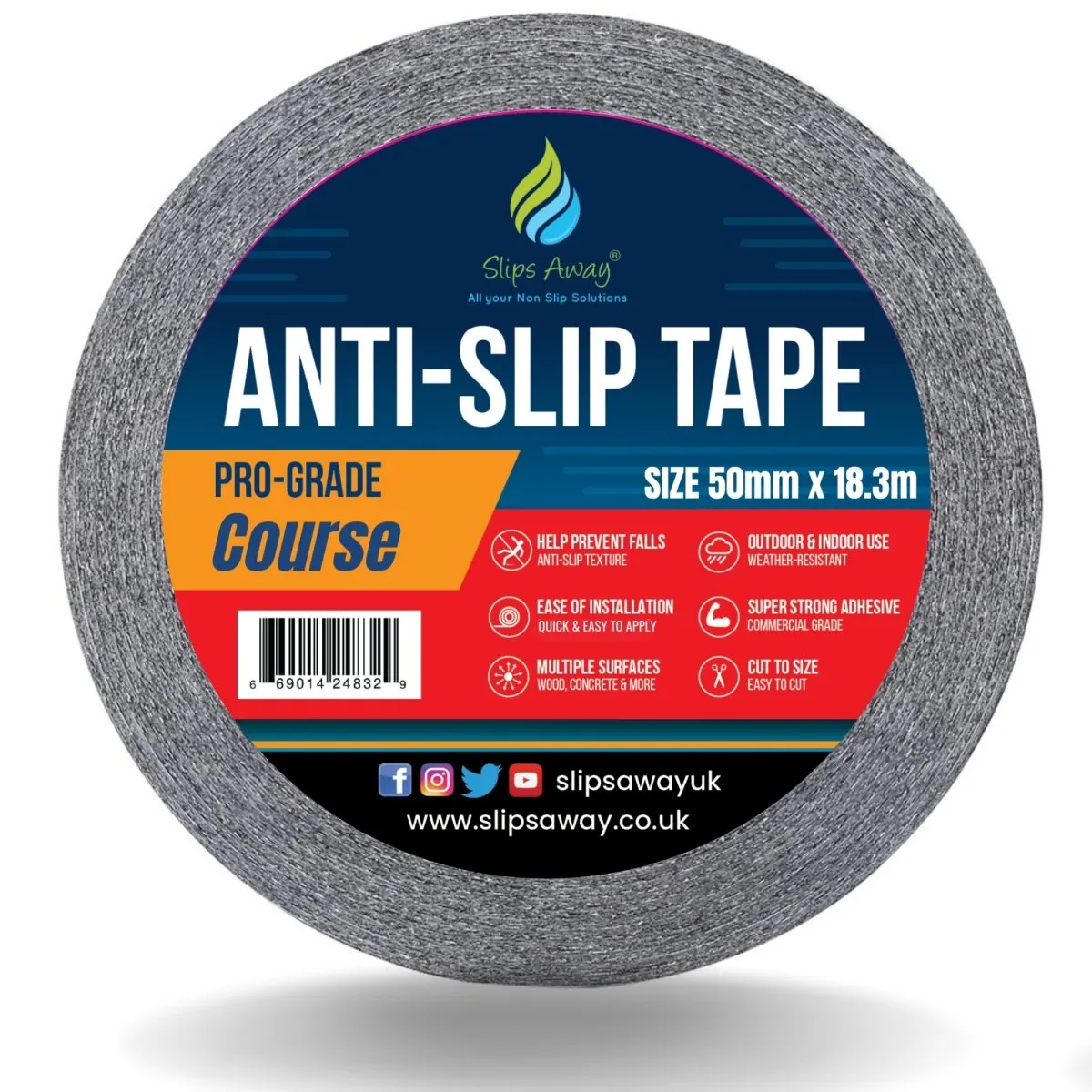 Course Grade Anti Slip Tape Rolls 18m