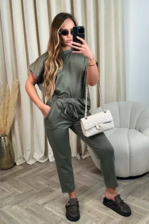 Danni khaki box top coord