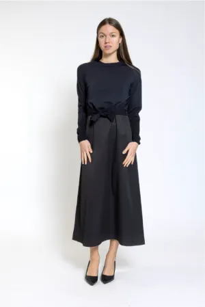 Donna Bella Black Tie Knit Top TS24400-A