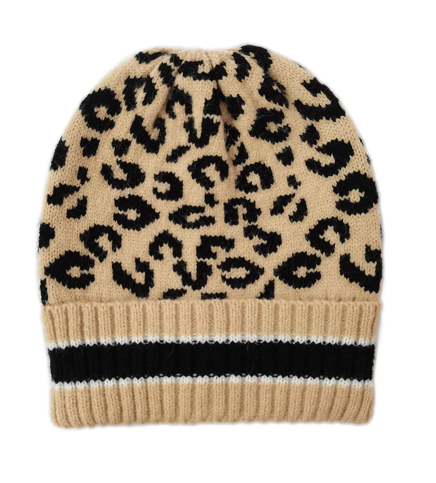 Empire Cove Winter Knit Leopard Striped Beanie