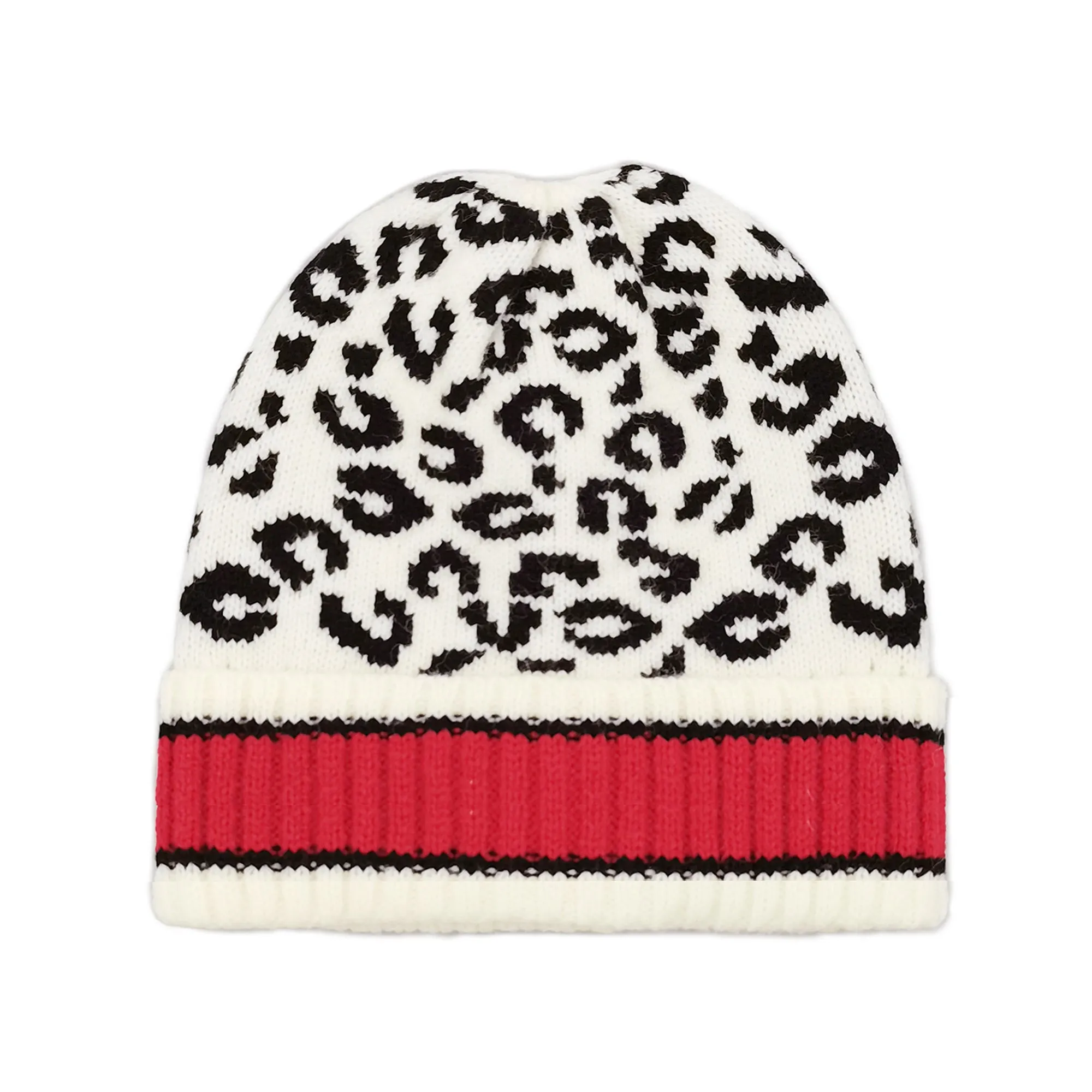 Empire Cove Winter Knit Leopard Striped Beanie