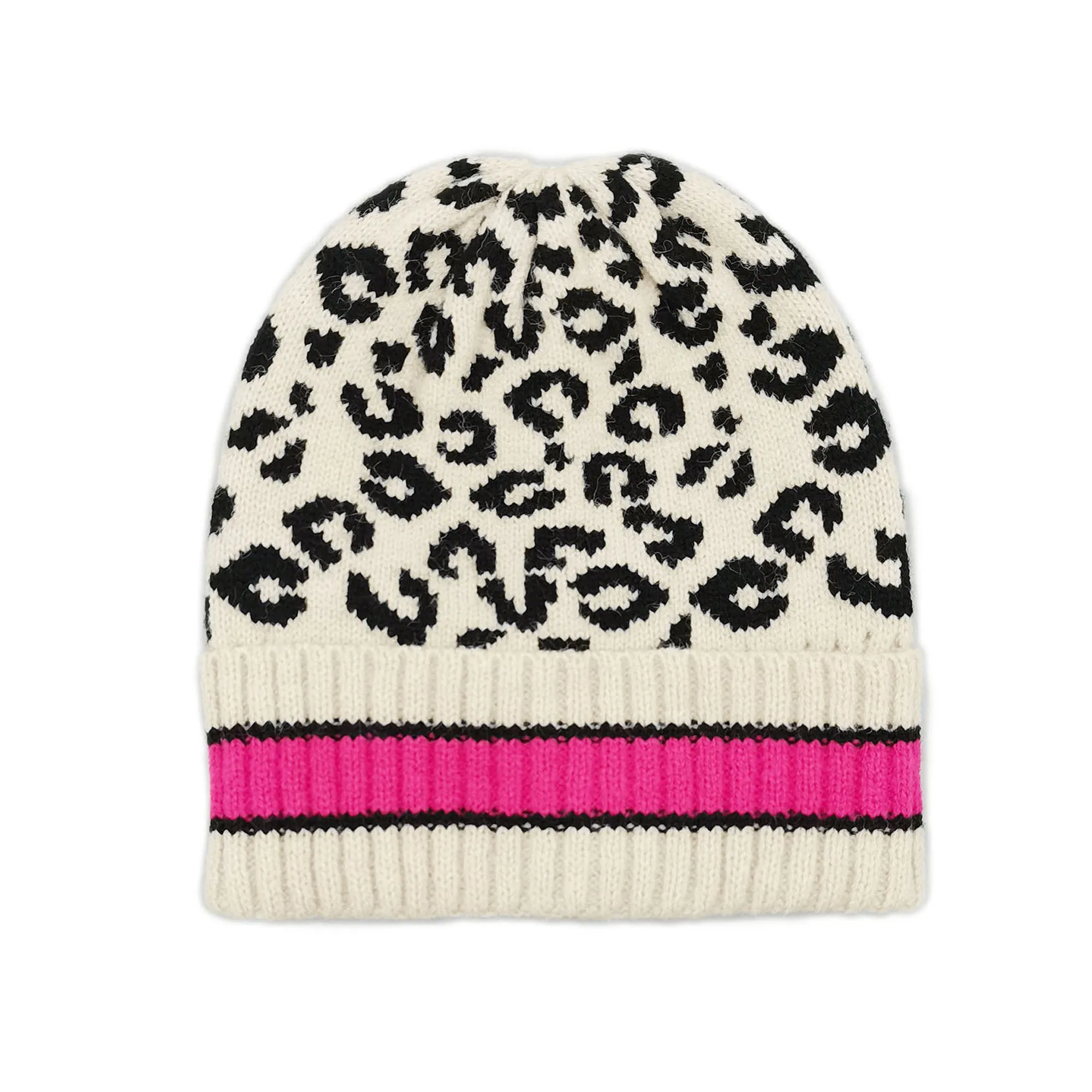 Empire Cove Winter Knit Leopard Striped Beanie