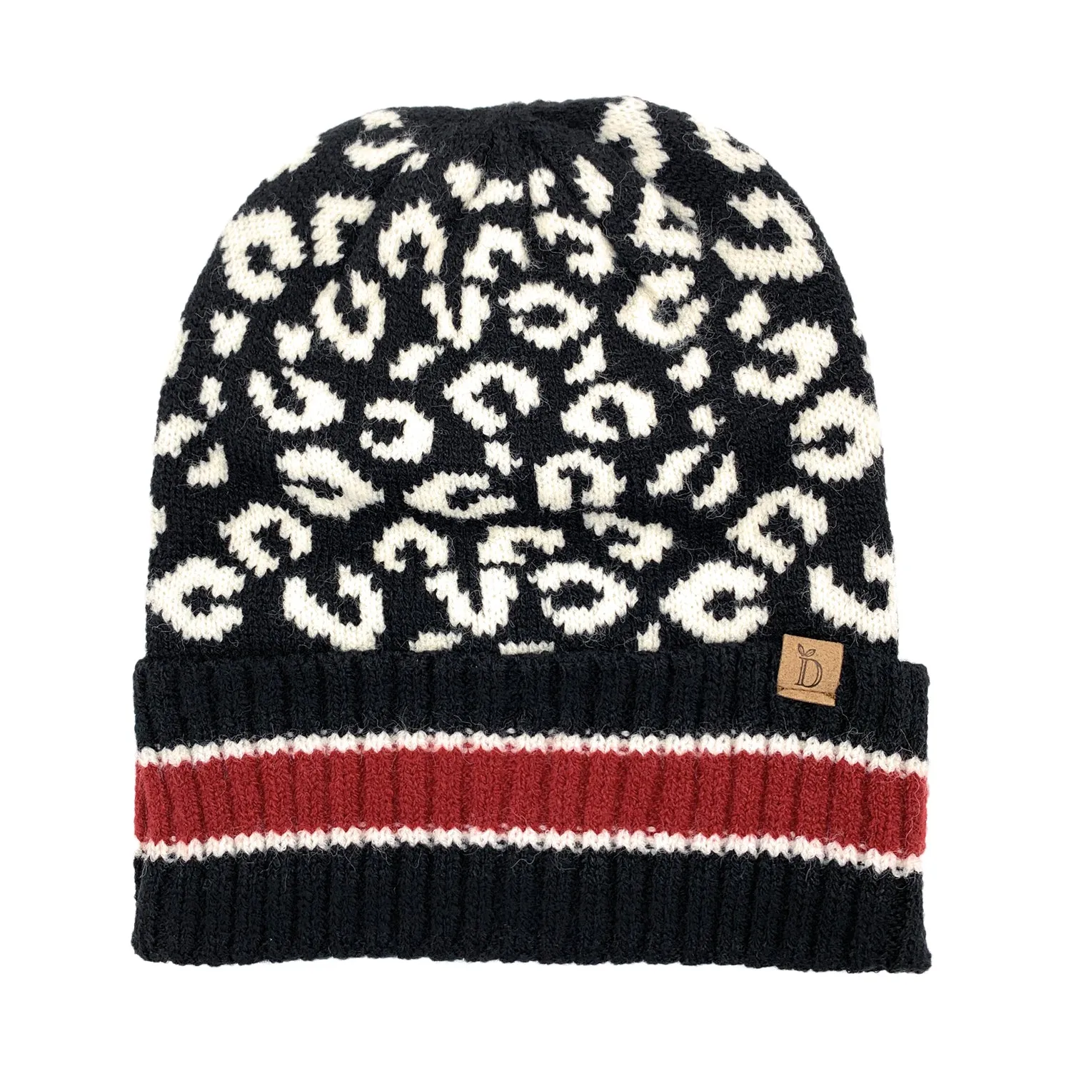 Empire Cove Winter Knit Leopard Striped Beanie