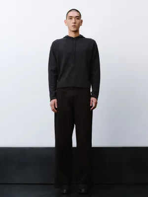 (EQUILIBRIUM) (UNISEX) ETHAN CASHMERE WOOL HOODIE KNIT (CHARCOAL)