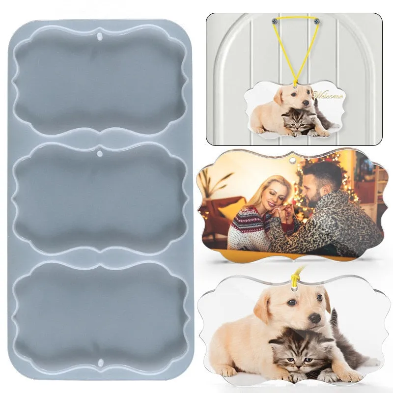 Frame Ornament Tag Silicone Epoxy Resin Mold Photo Frame