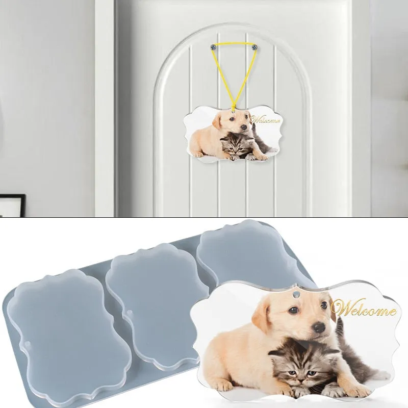 Frame Ornament Tag Silicone Epoxy Resin Mold Photo Frame
