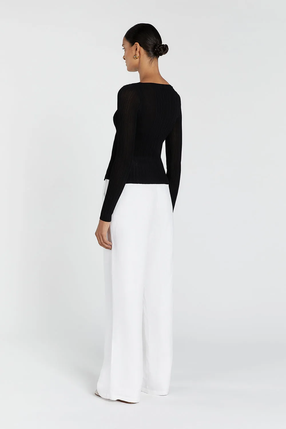 GEMMA BLACK LONG SLEEVE KNIT TOP