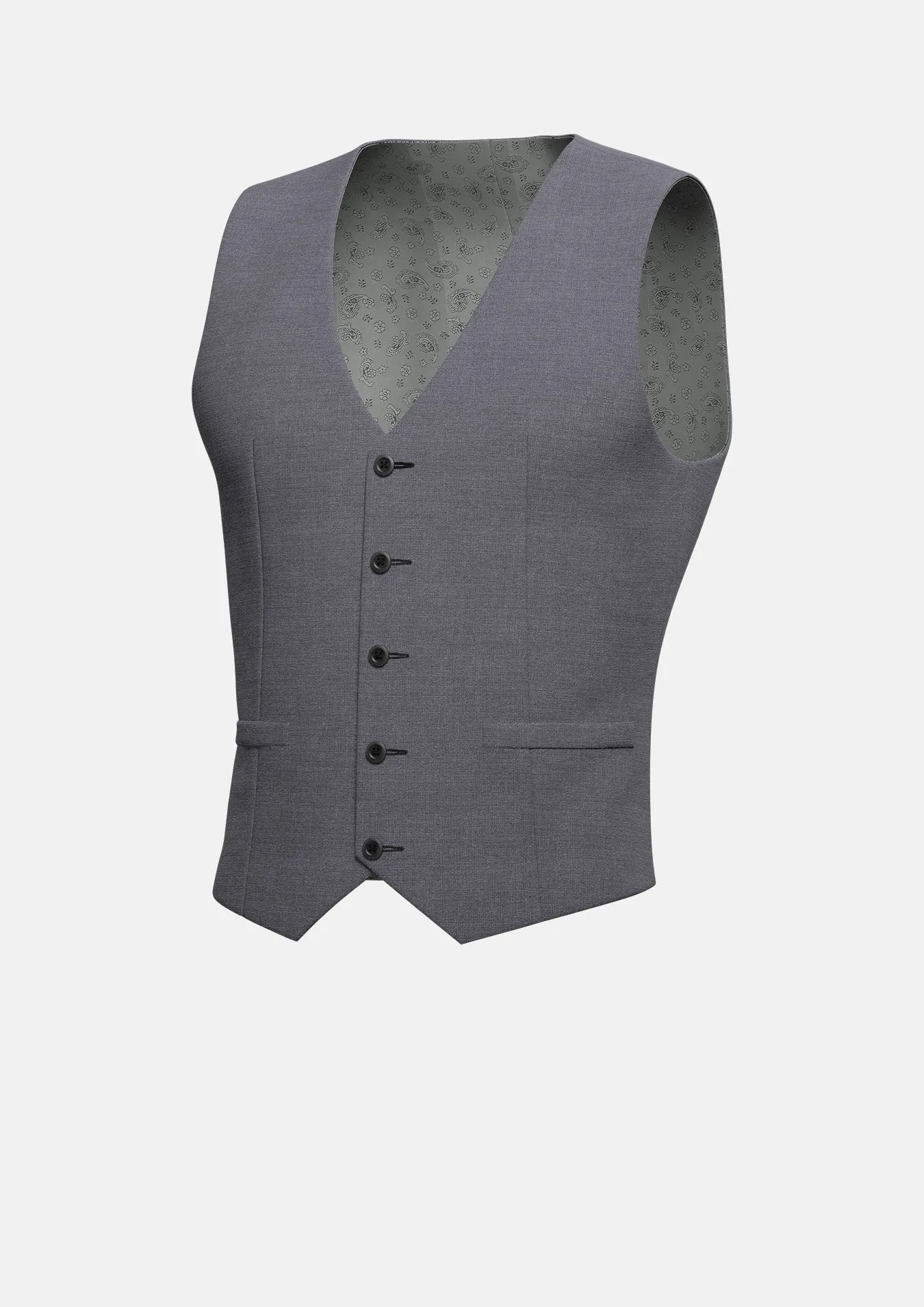 Grey Charcoal Crosshatch Vest