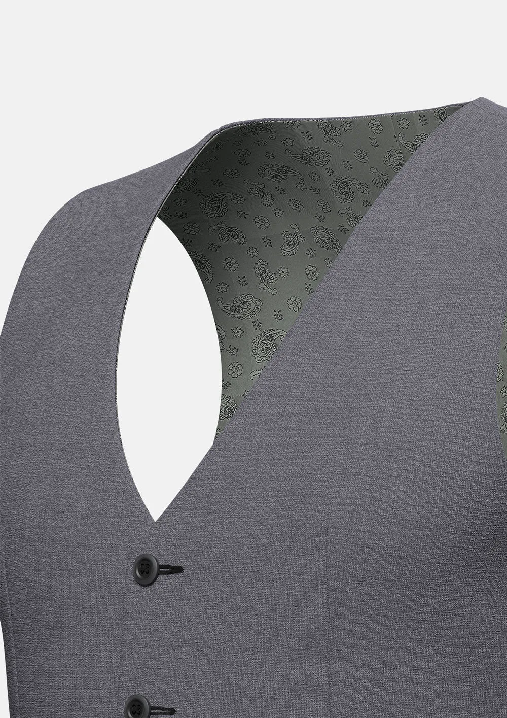 Grey Charcoal Crosshatch Vest