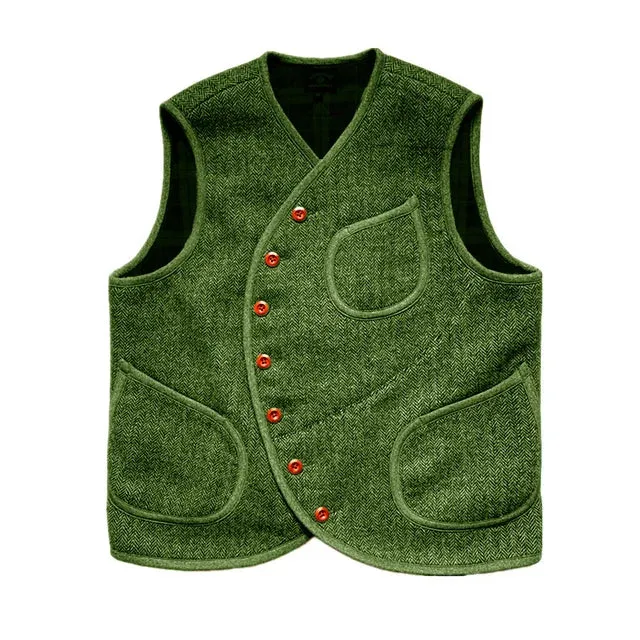 Herringbone Wool Steampunk Vest
