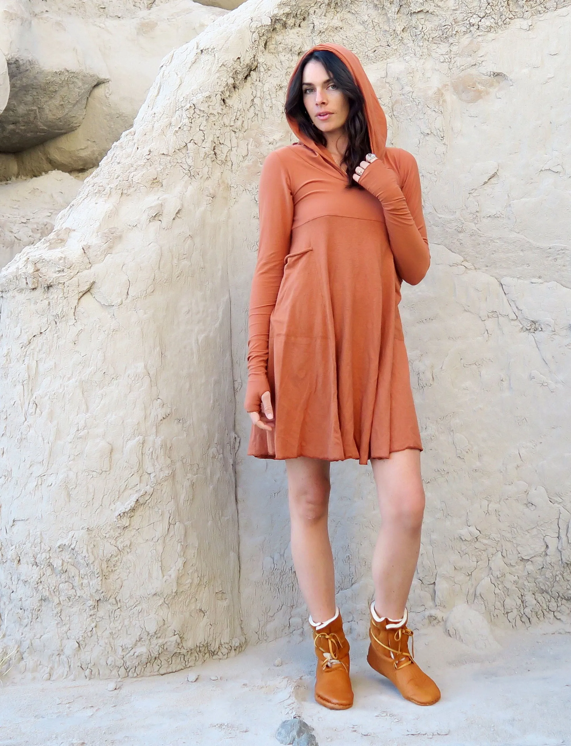 Hooded Eclipse Perfect Pockets Short Dress