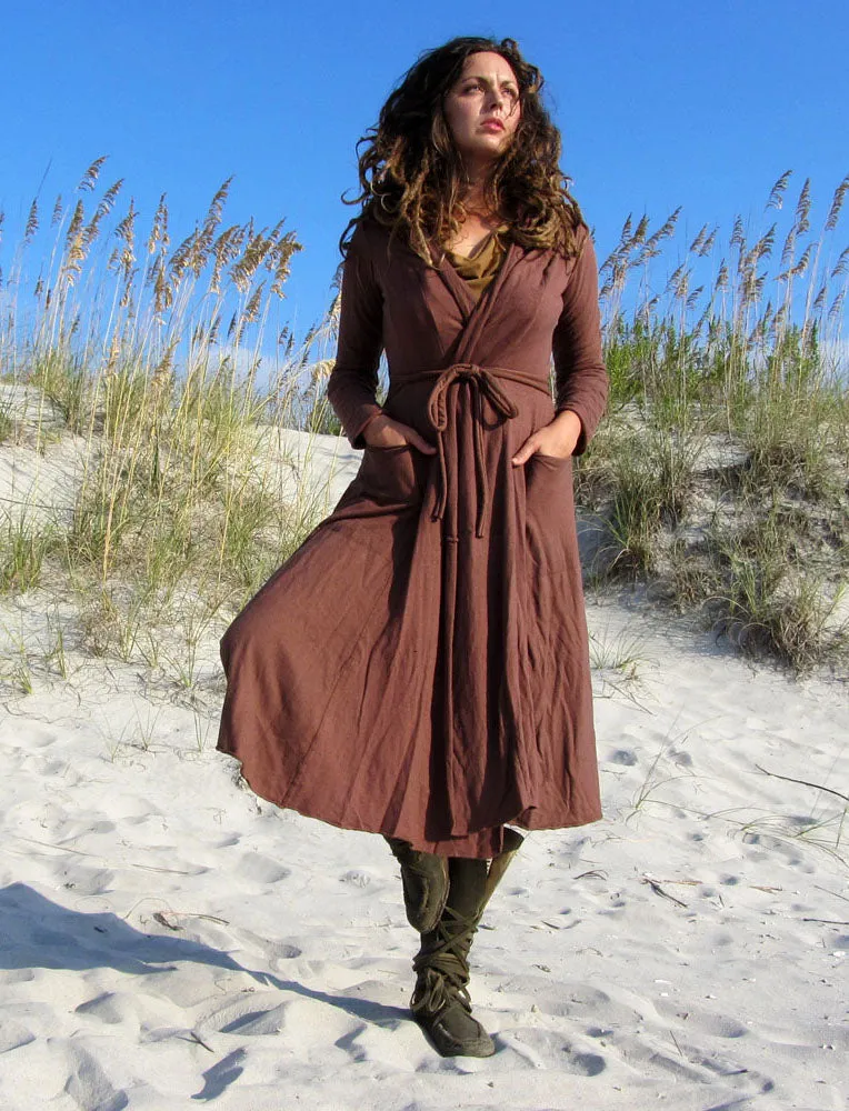 Hooded Perfect Pockets Belted Below Knee Cardigan