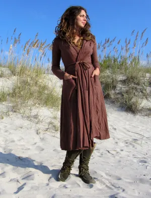 Hooded Perfect Pockets Belted Below Knee Cardigan