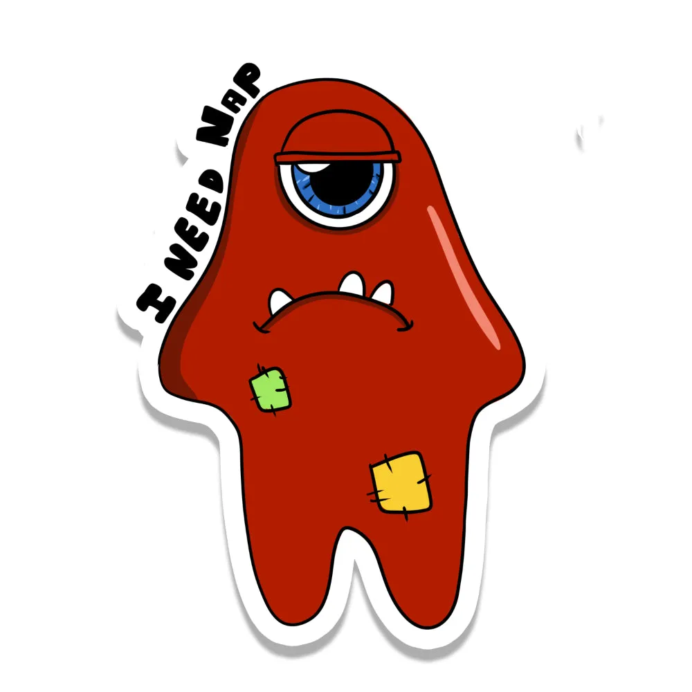 I Need Nap Monster Vinyl Sticker