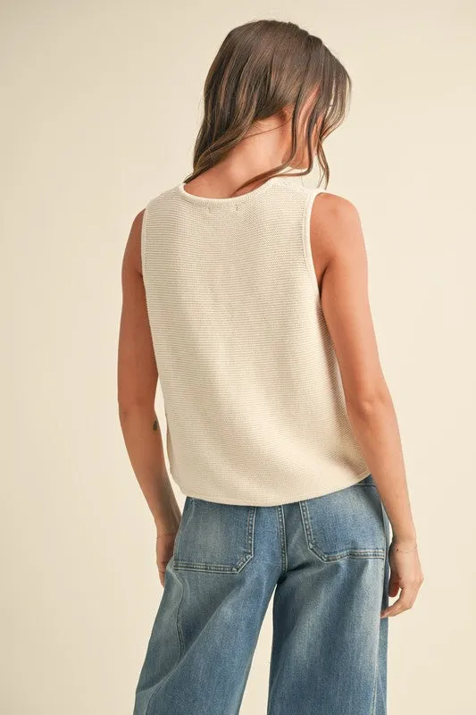Kelly Knit Vest in Cream