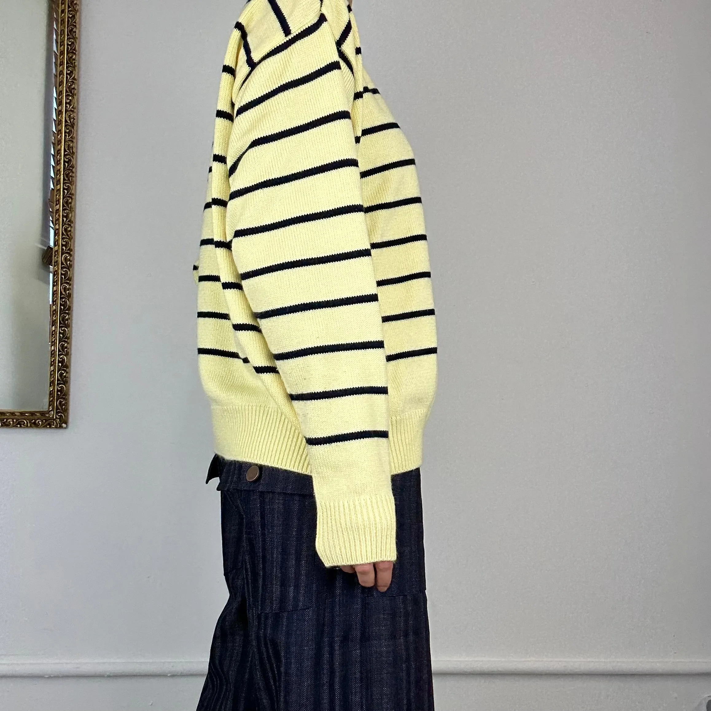 lacoste stripe knit jumper