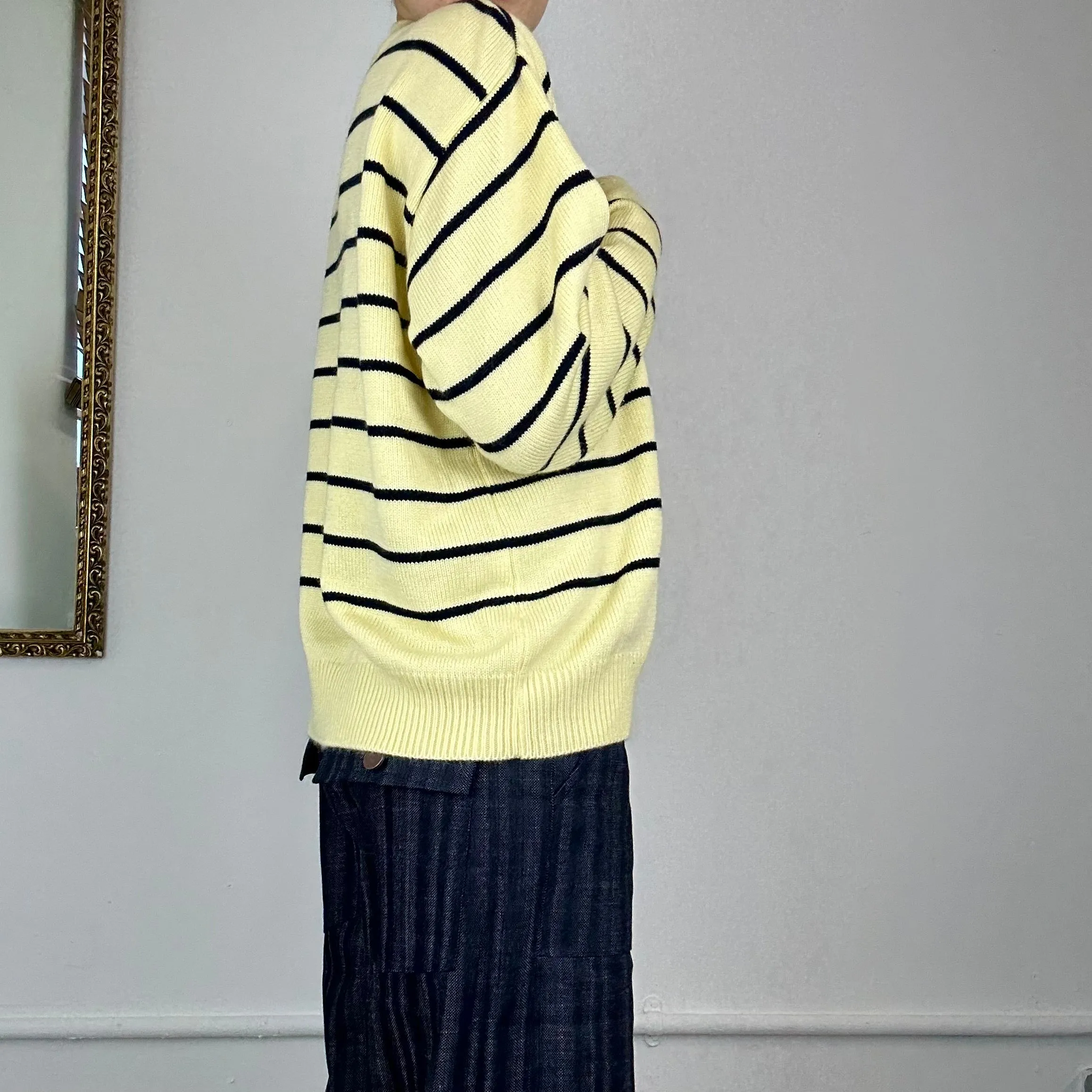 lacoste stripe knit jumper