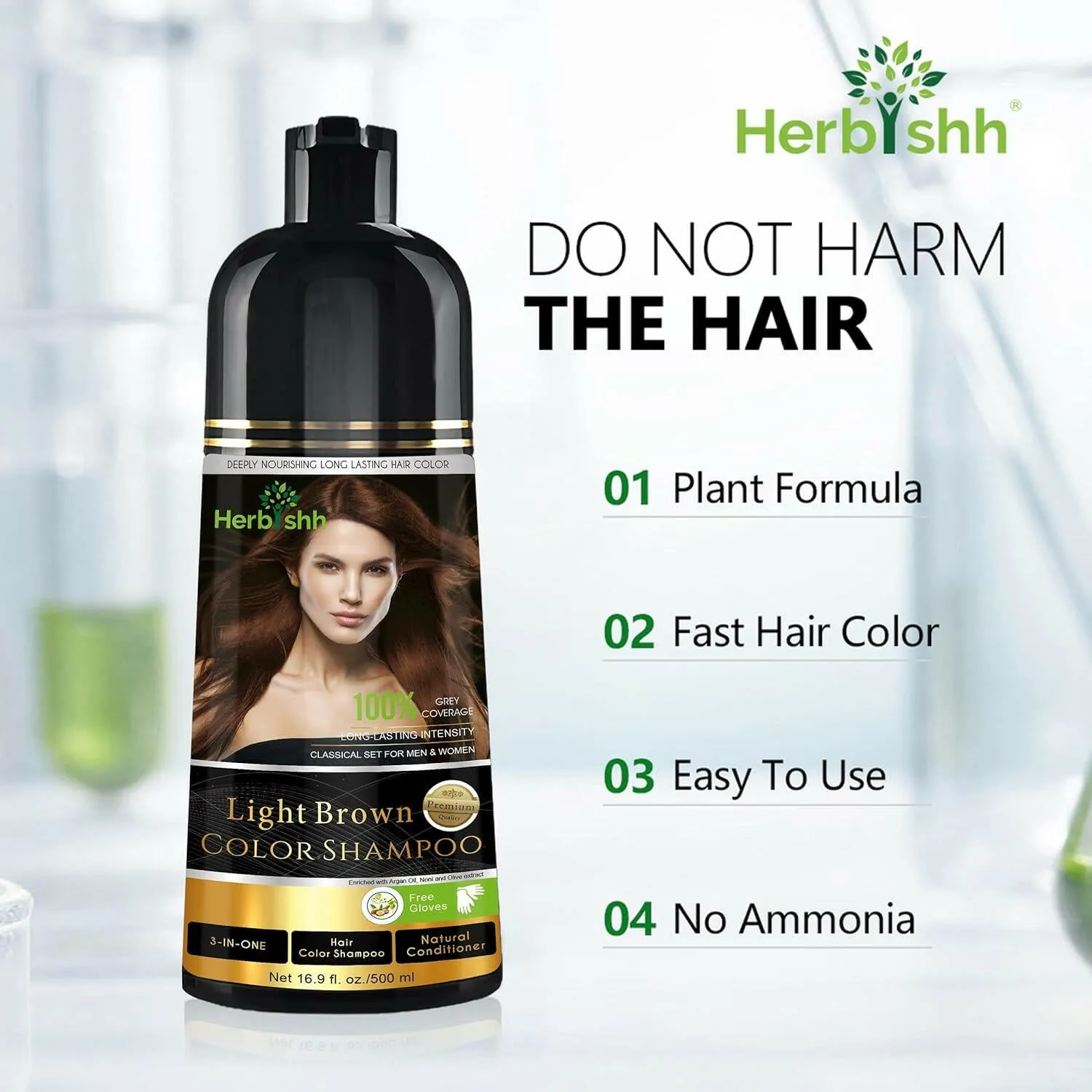 Light Brown Hair Color Shampoo - Herbishh