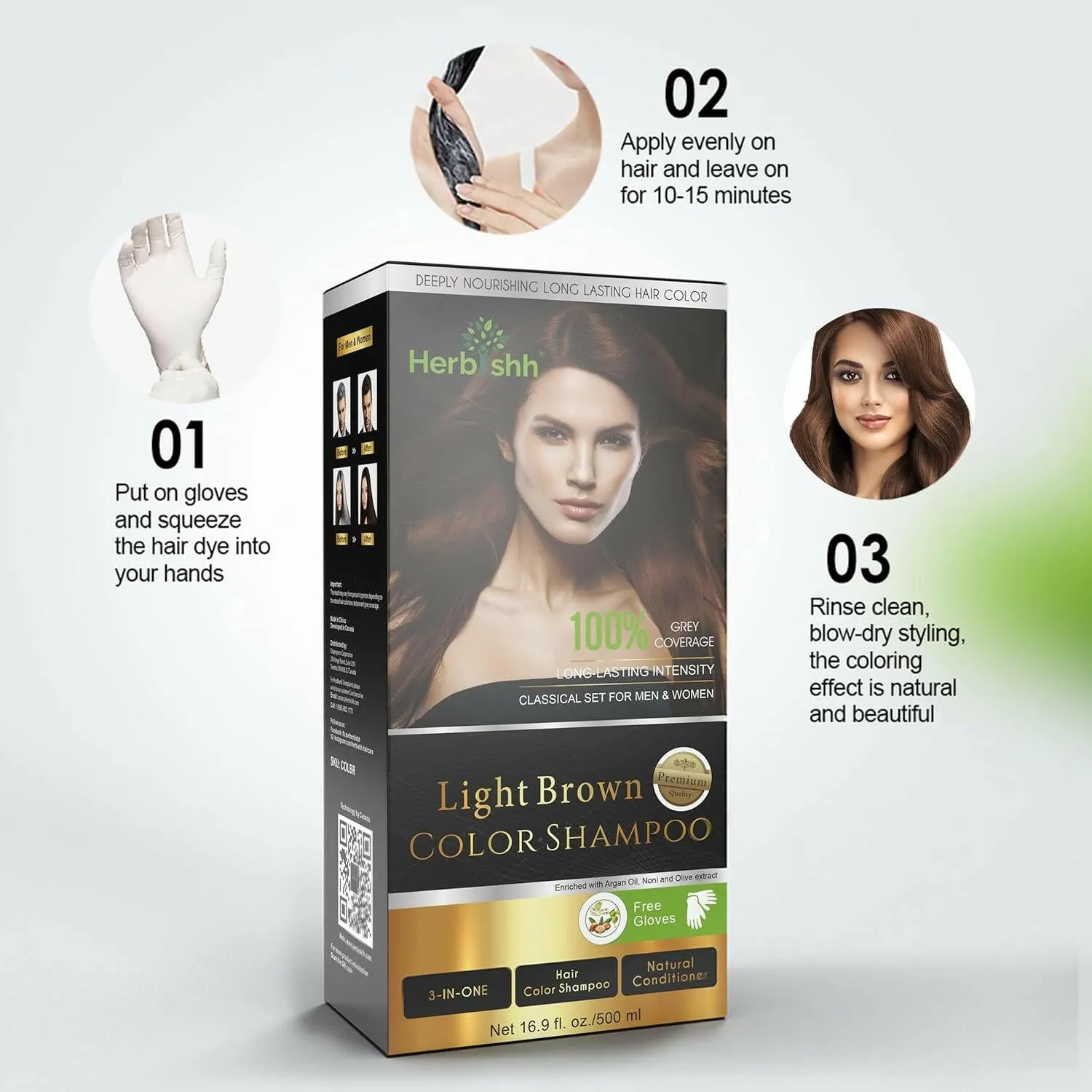 Light Brown Hair Color Shampoo - Herbishh