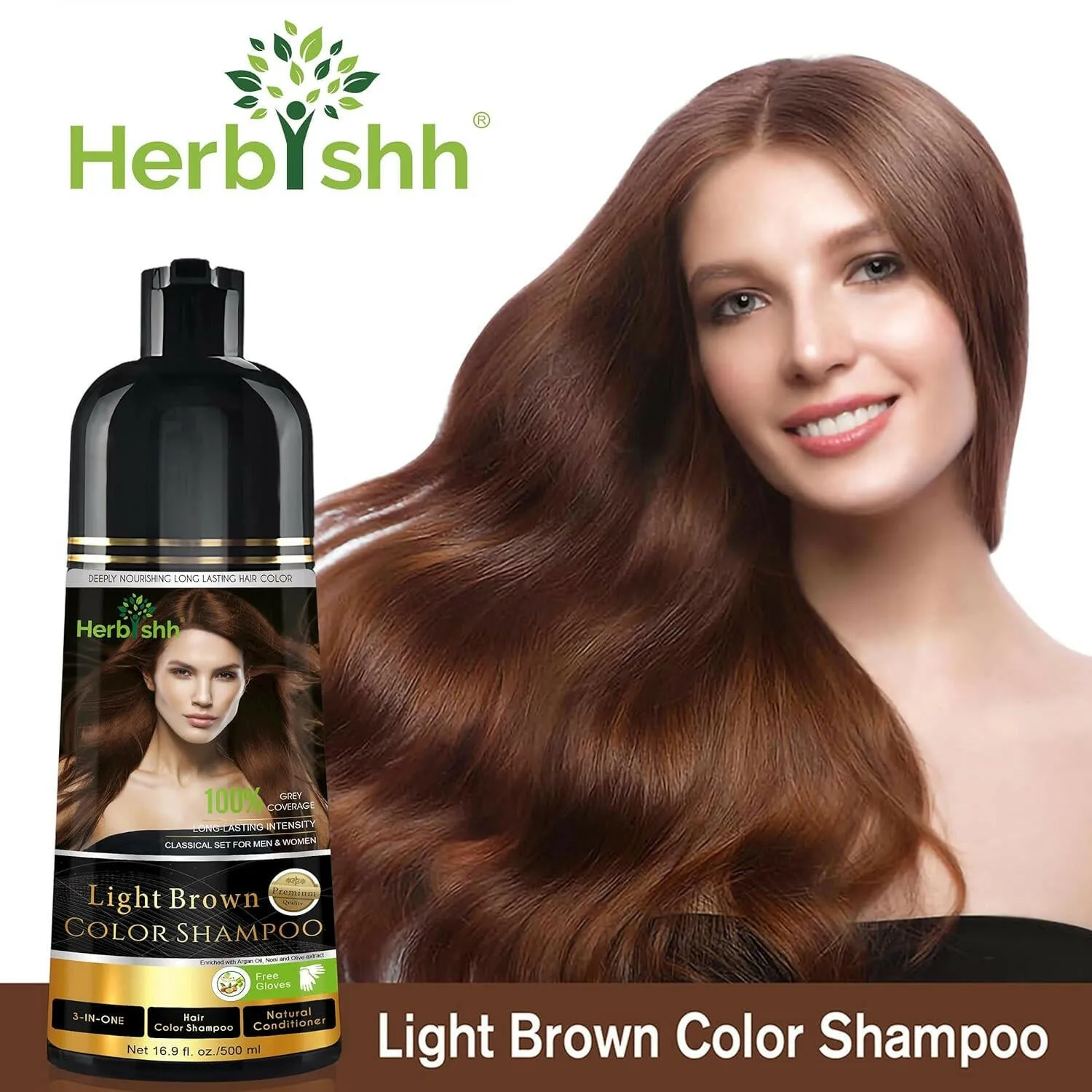 Light Brown Hair Color Shampoo - Herbishh