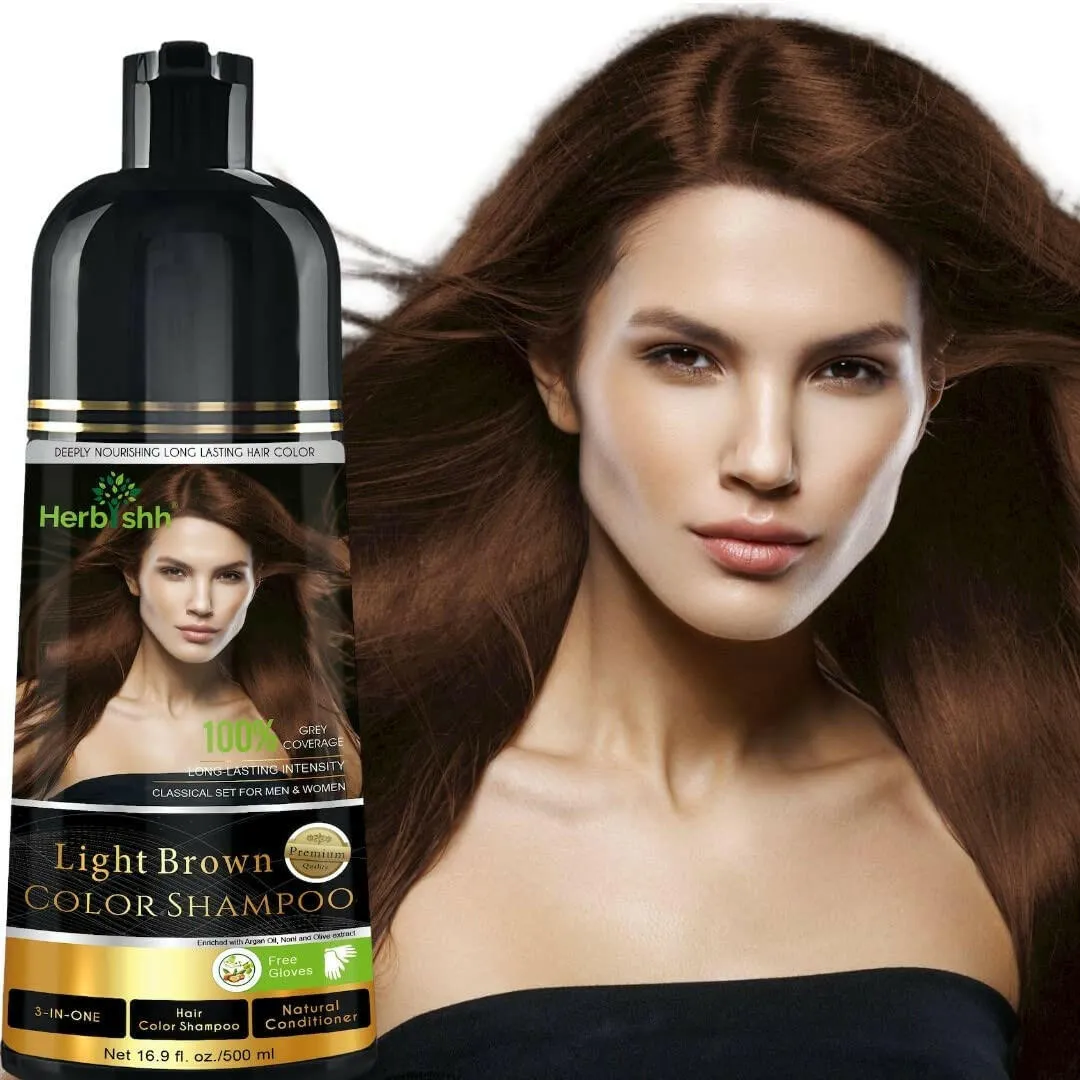 Light Brown Hair Color Shampoo - Herbishh