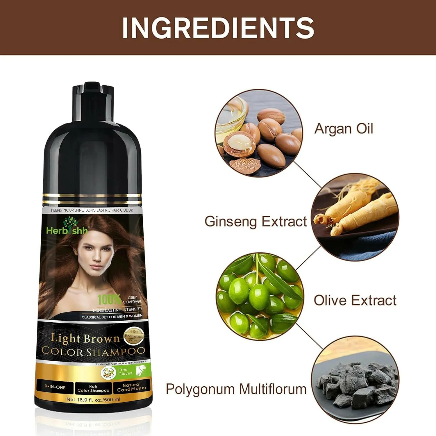 Light Brown Hair Color Shampoo - Herbishh