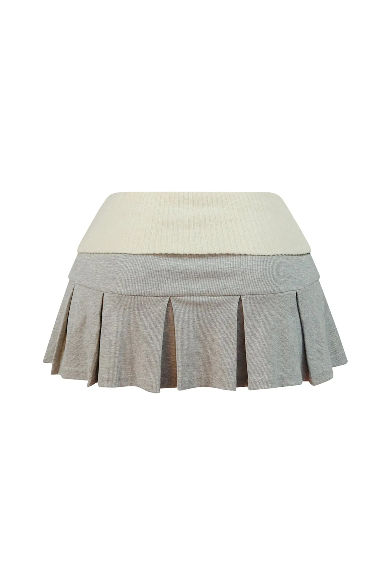Lisel Ribbed Knit Pleated Mini Skirt