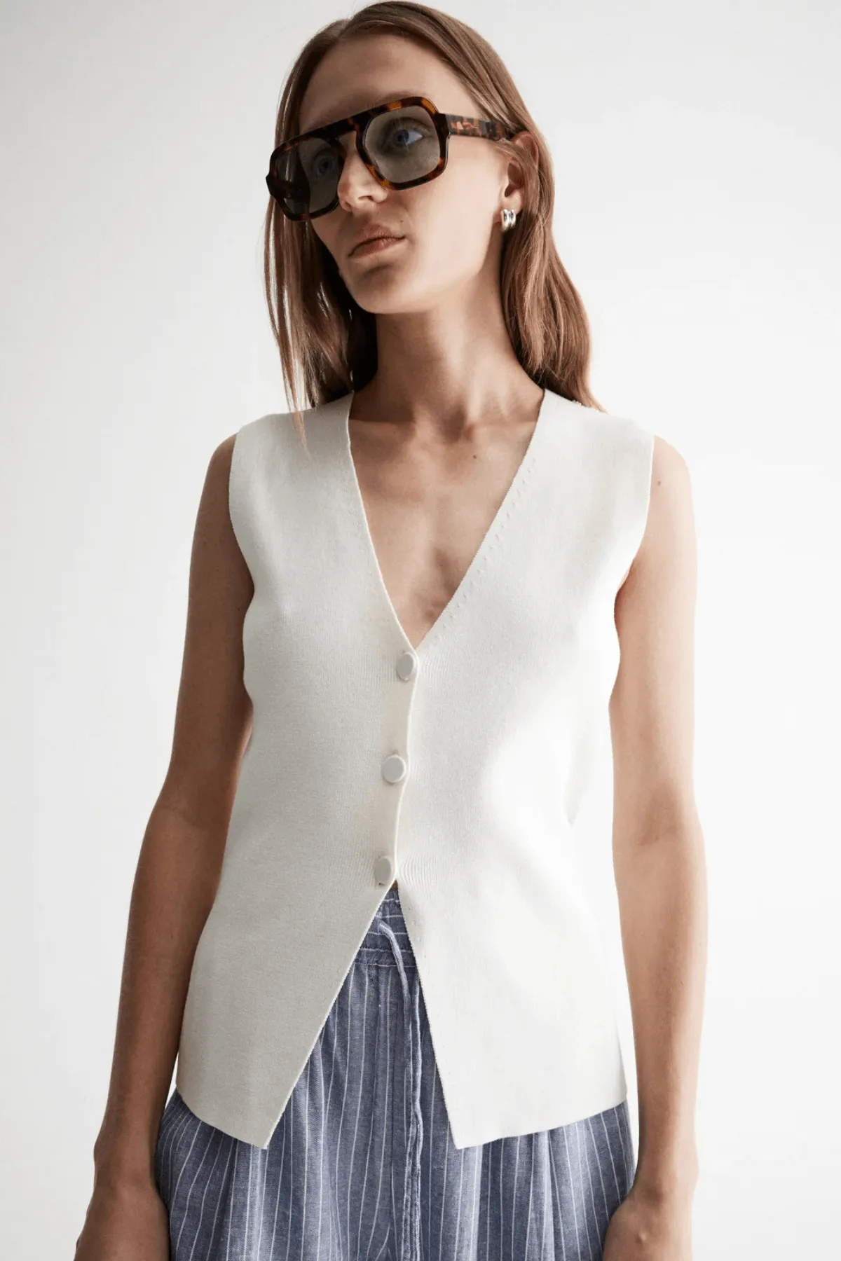 LULU KNIT TOP WHITE