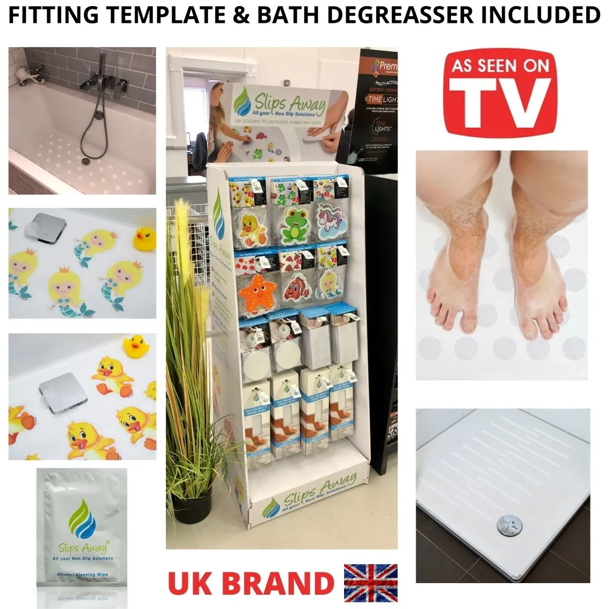 Non Slip Bath & Shower Stickers – 10x Large White Discs