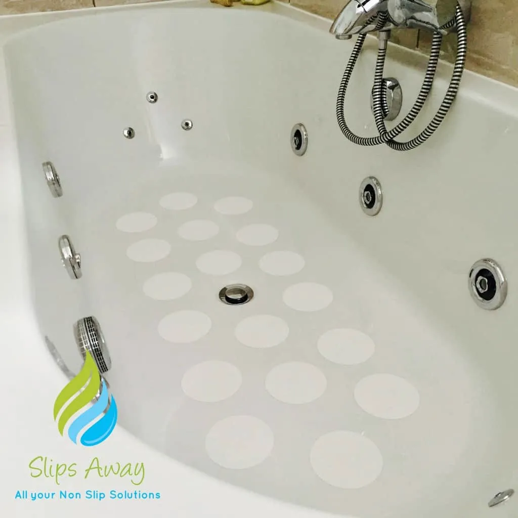 Non Slip Bath & Shower Stickers – 10x Large White Discs